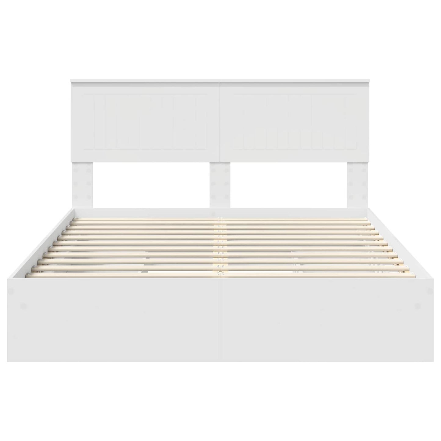 Storage Bed with Headboard White 135 x 190 cm Engineered Wood