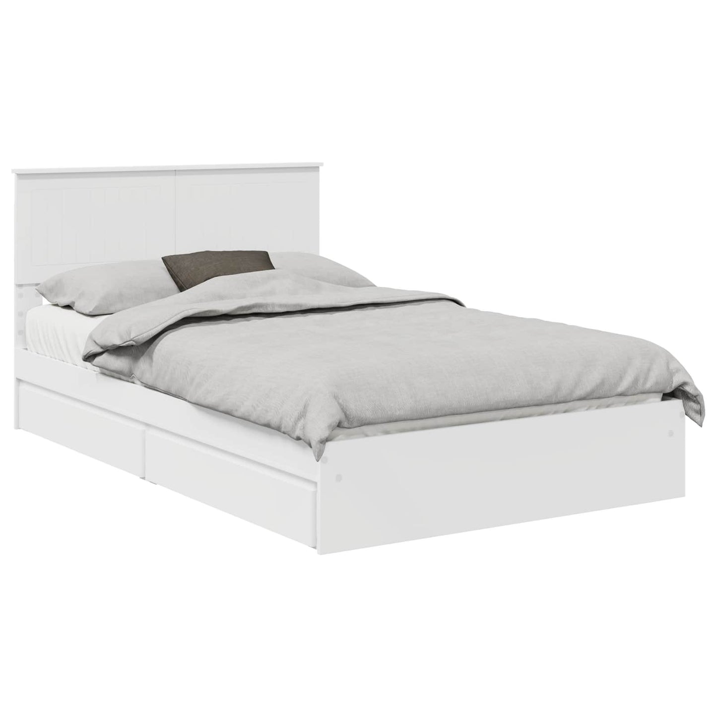 Storage Bed with Headboard White 120 x 200 cm Engineered Wood
