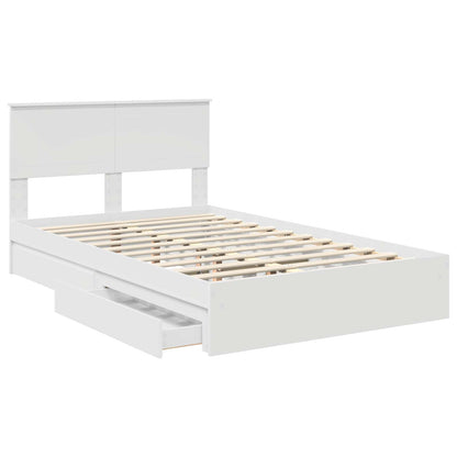 Storage Bed with Headboard White 120 x 200 cm Engineered Wood