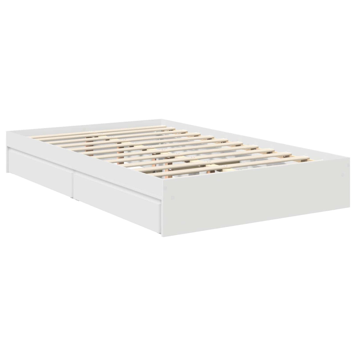 Storage Bed with Headboard White 120 x 200 cm Engineered Wood
