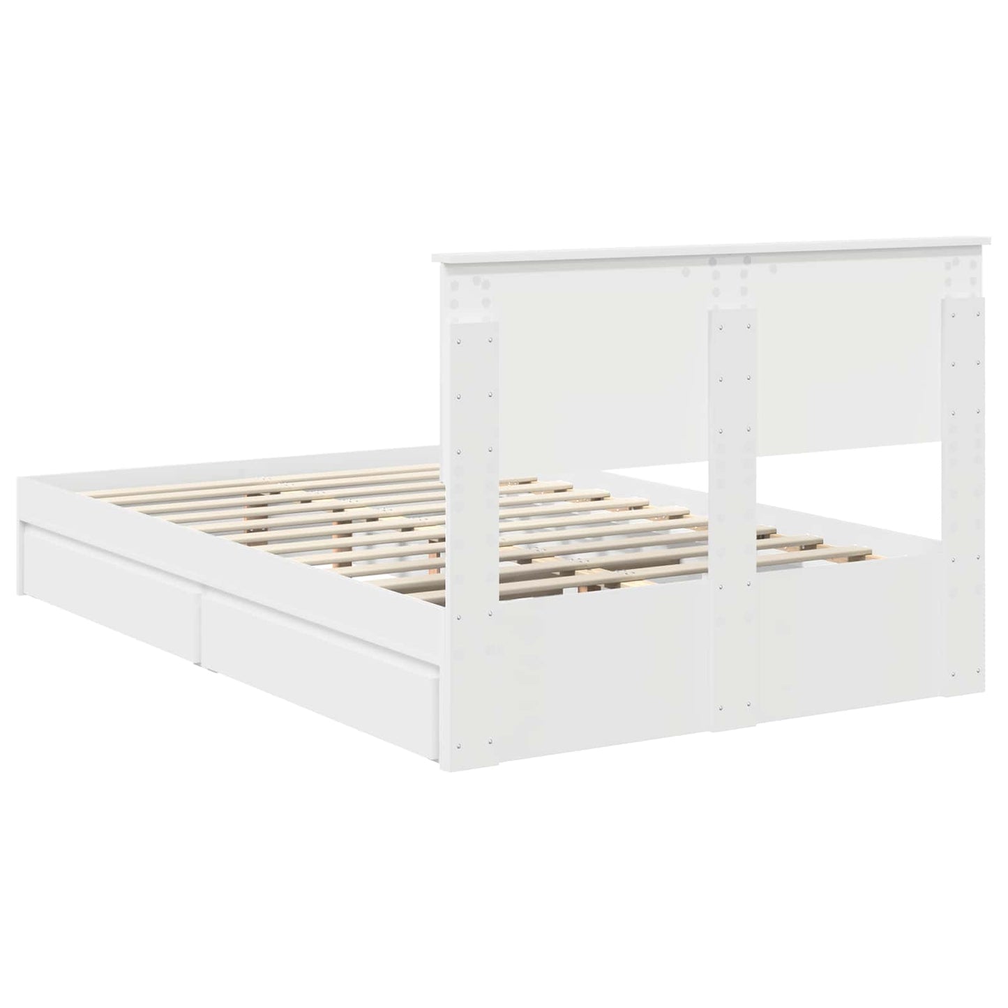 Storage Bed with Headboard White 120 x 200 cm Engineered Wood