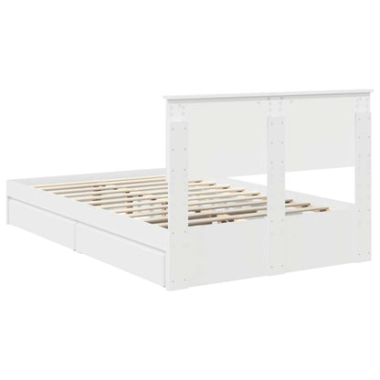 Storage Bed with Headboard White 120 x 200 cm Engineered Wood