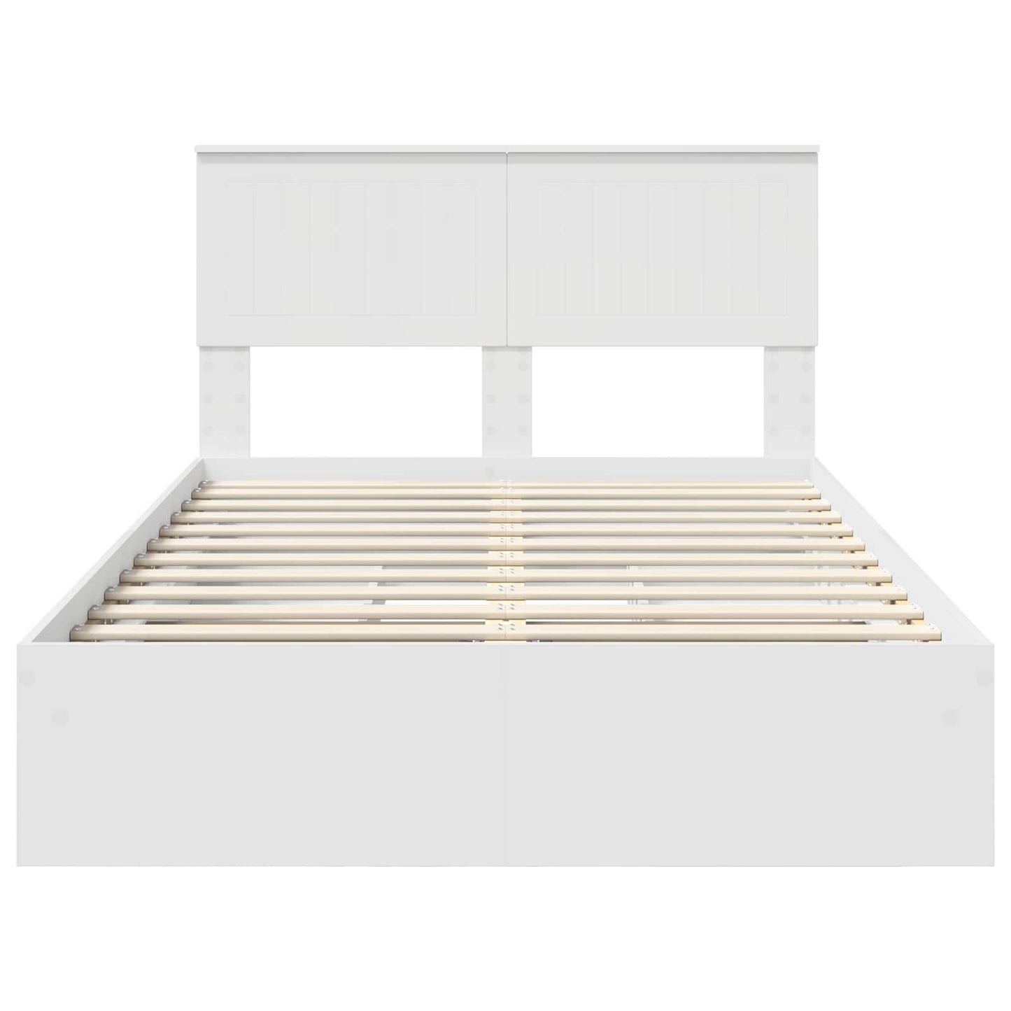 Storage Bed with Headboard White 120 x 200 cm Engineered Wood