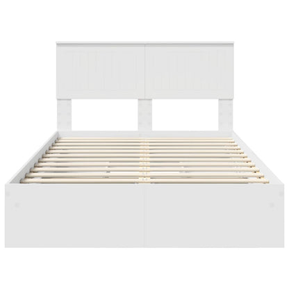 Storage Bed with Headboard White 120 x 200 cm Engineered Wood