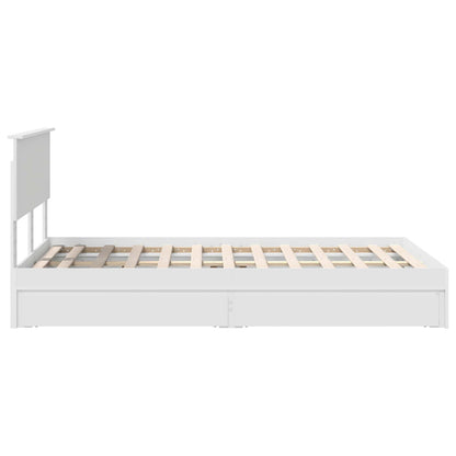 Storage Bed with Headboard White 120 x 200 cm Engineered Wood