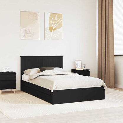 Storage Bed with Headboard Black 120 x 200 cm Engineered Wood