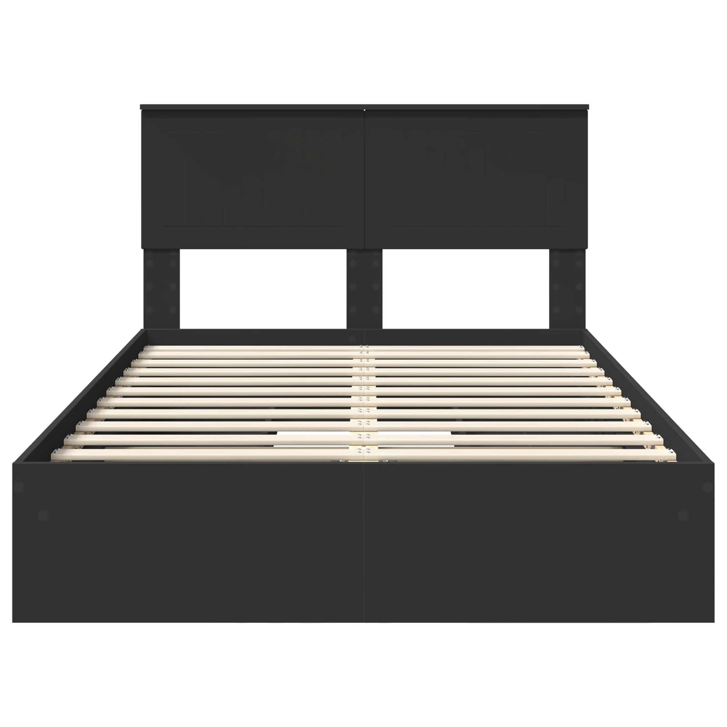 Storage Bed with Headboard Black 120 x 200 cm Engineered Wood
