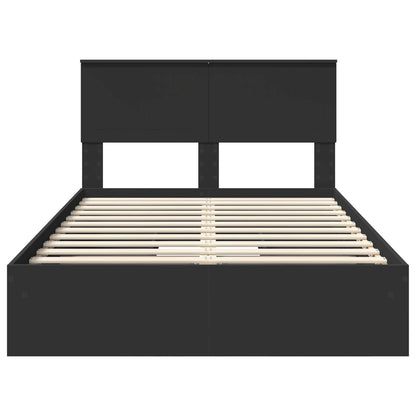 Storage Bed with Headboard Black 120 x 200 cm Engineered Wood