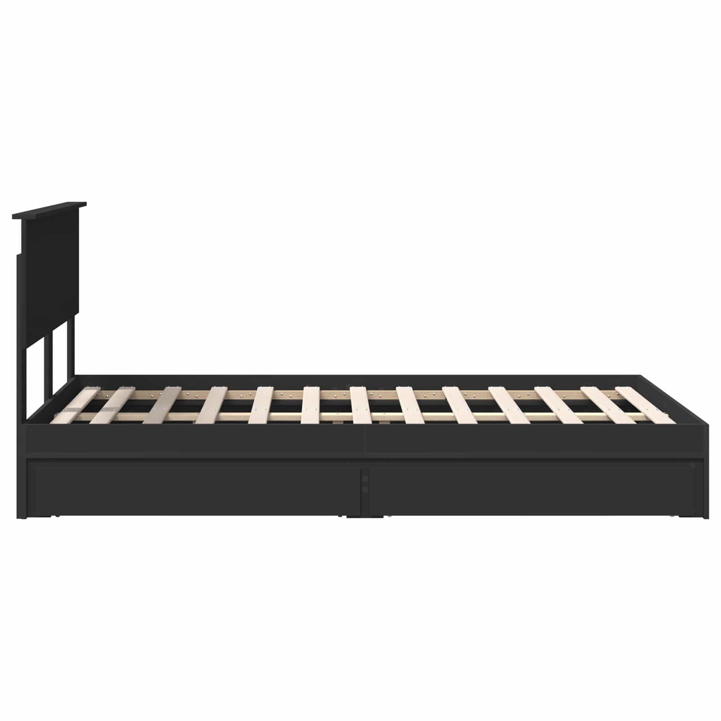 Storage Bed with Headboard Black 120 x 200 cm Engineered Wood