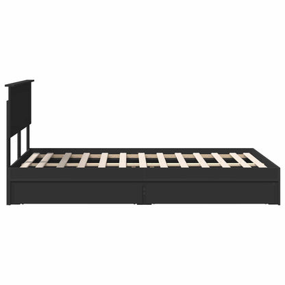 Storage Bed with Headboard Black 120 x 200 cm Engineered Wood