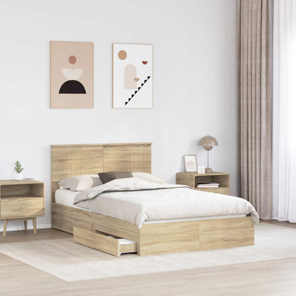 Storage Bed with Drawer Sonoma Oak 120 x 200 cm Engineered Wood