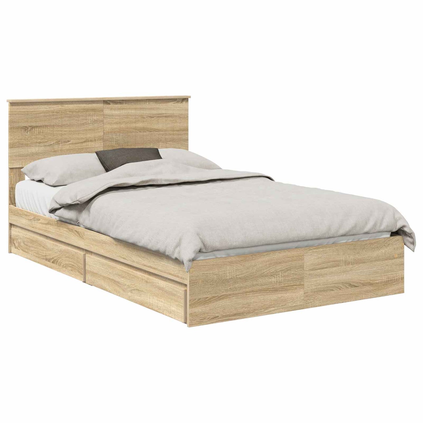 Storage Bed with Drawer Sonoma Oak 120 x 200 cm Engineered Wood
