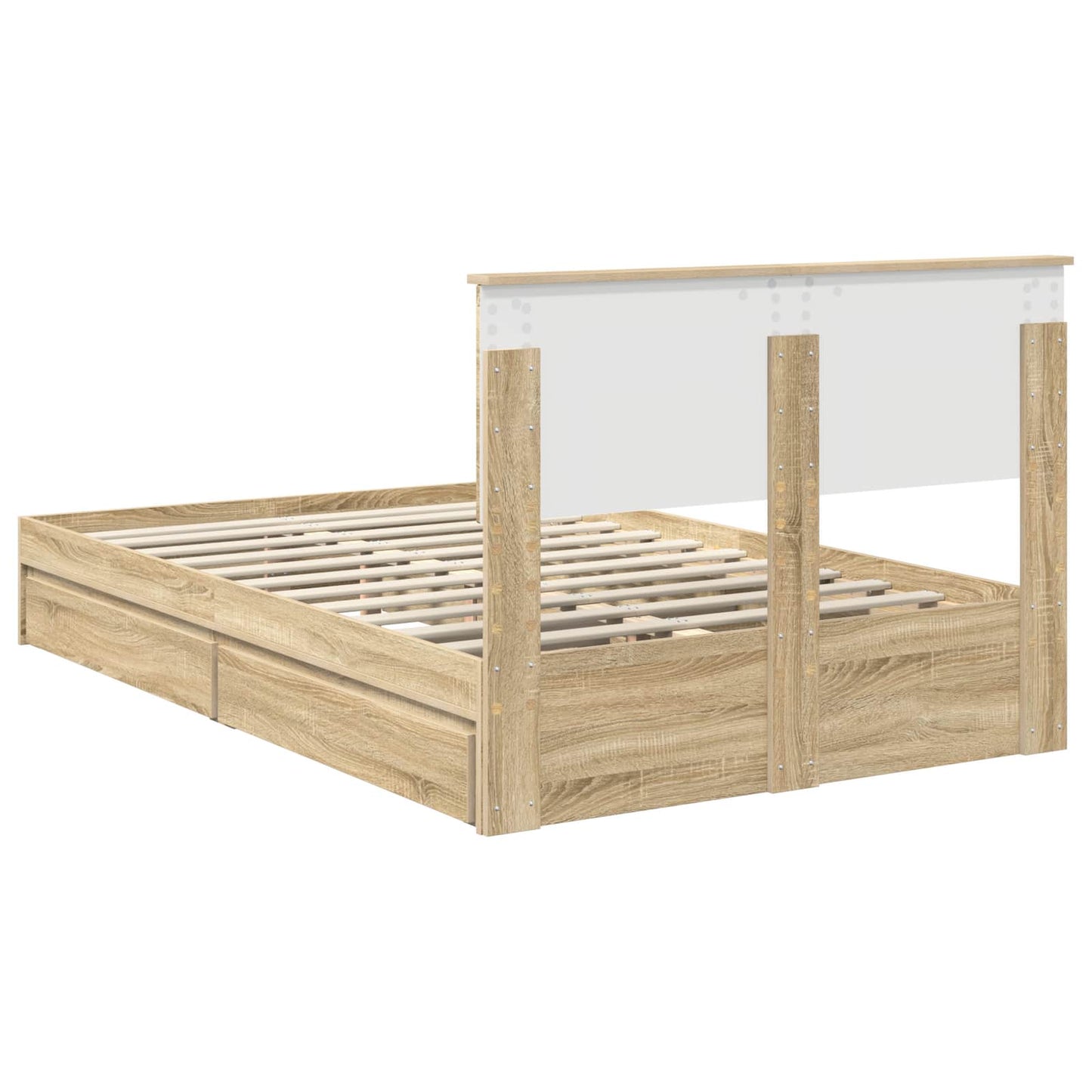 Storage Bed with Drawer Sonoma Oak 120 x 200 cm Engineered Wood