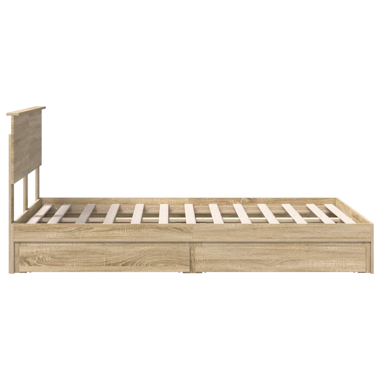 Storage Bed with Drawer Sonoma Oak 120 x 200 cm Engineered Wood
