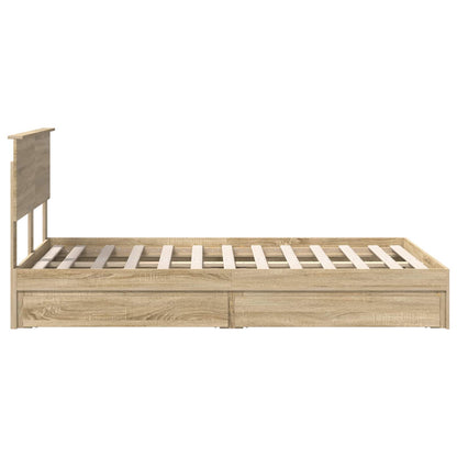 Storage Bed with Drawer Sonoma Oak 120 x 200 cm Engineered Wood