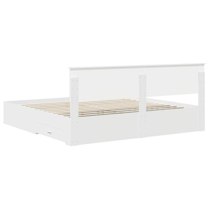 Bed Frame with Headboard White 200 x 200 cm Engineered Wood