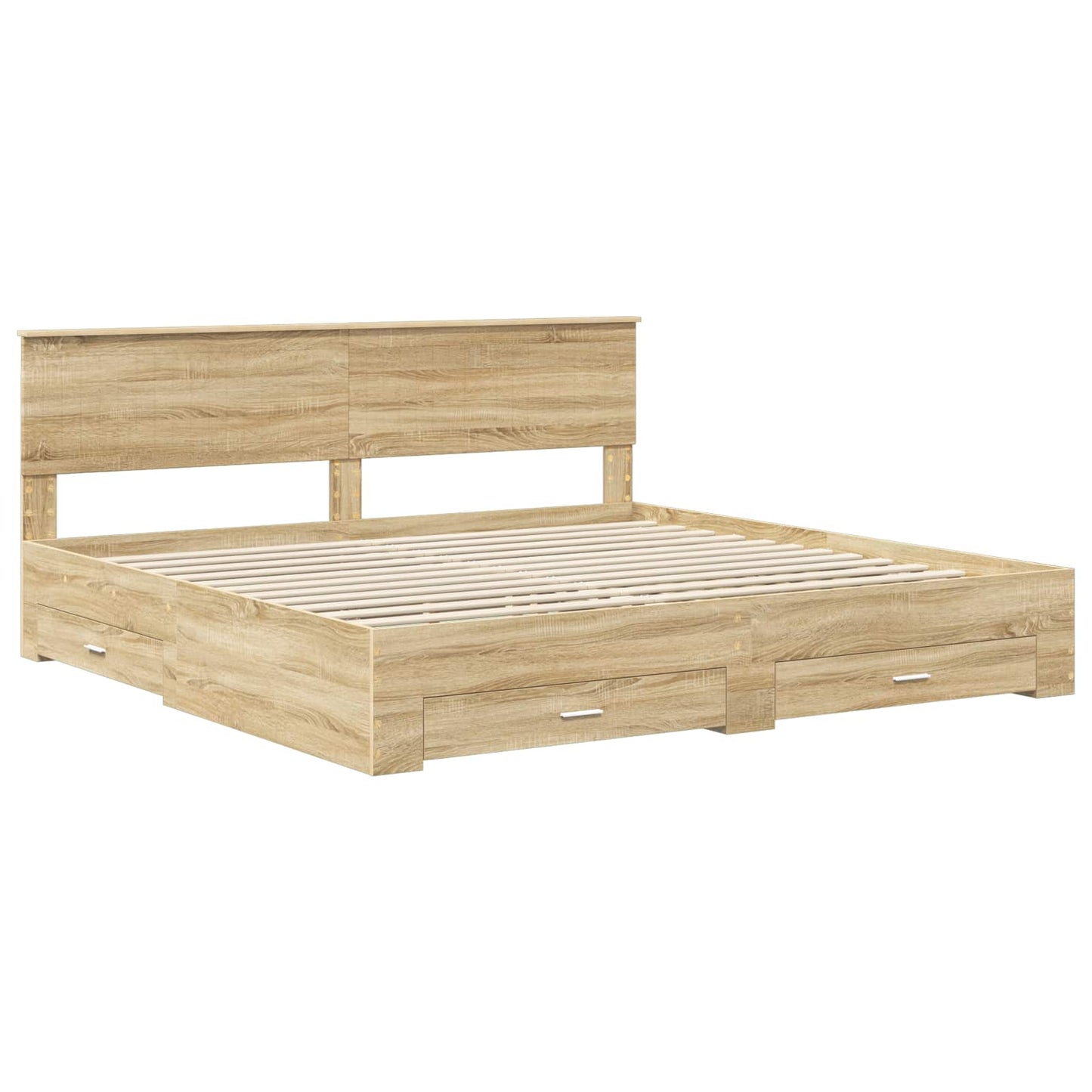 Bed Frame with Drawer Sonoma Oak 200 x 200 cm Engineered Wood