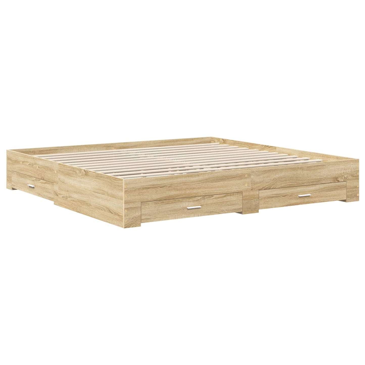 Bed Frame with Drawer Sonoma Oak 200 x 200 cm Engineered Wood