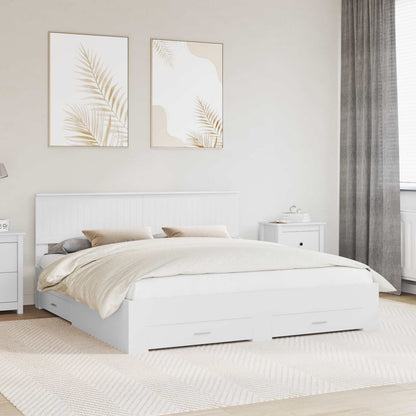 Bed Frame with Headboard White 180 x 200 cm Engineered Wood