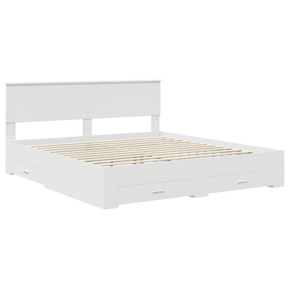 Bed Frame with Headboard White 180 x 200 cm Engineered Wood