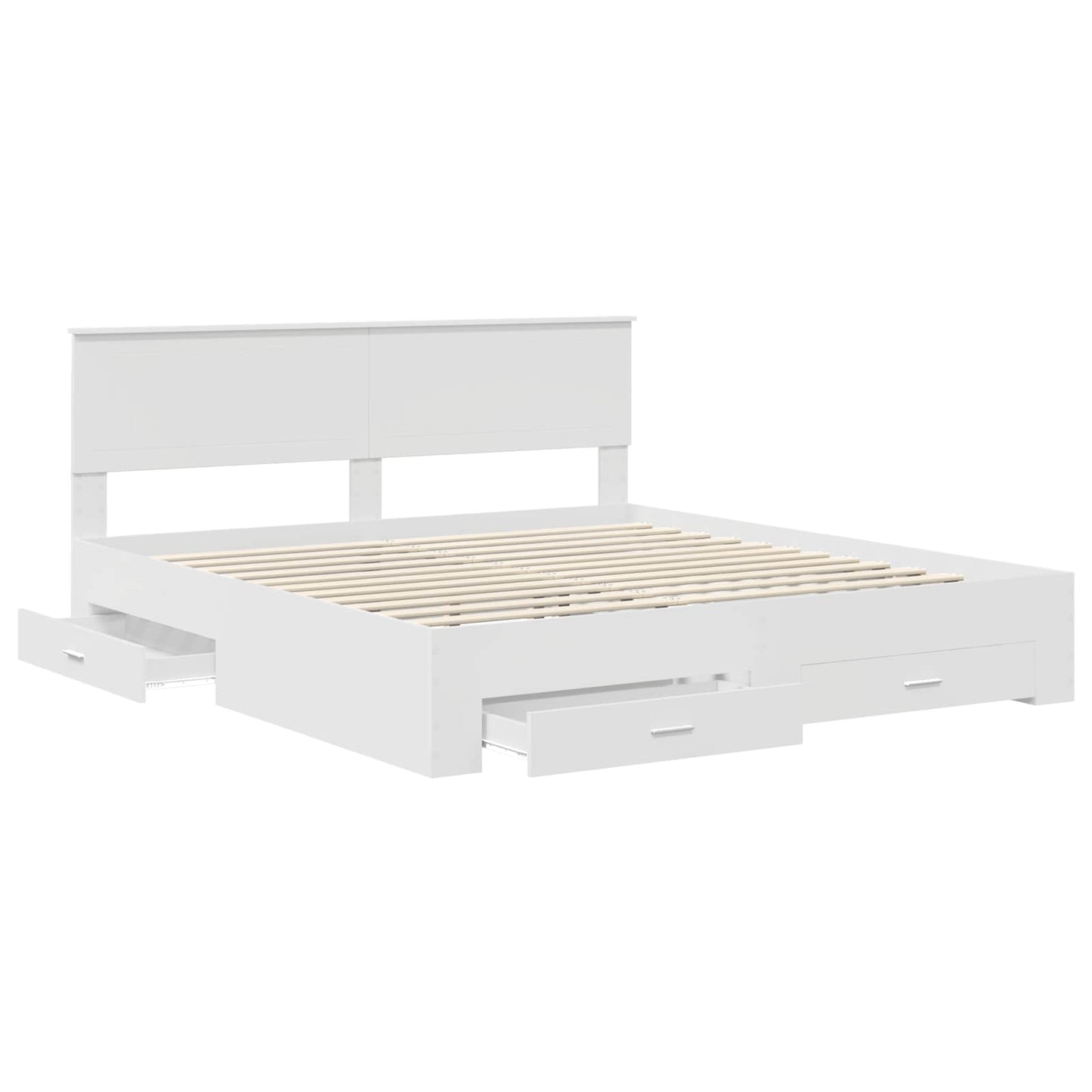 Bed Frame with Headboard White 180 x 200 cm Engineered Wood
