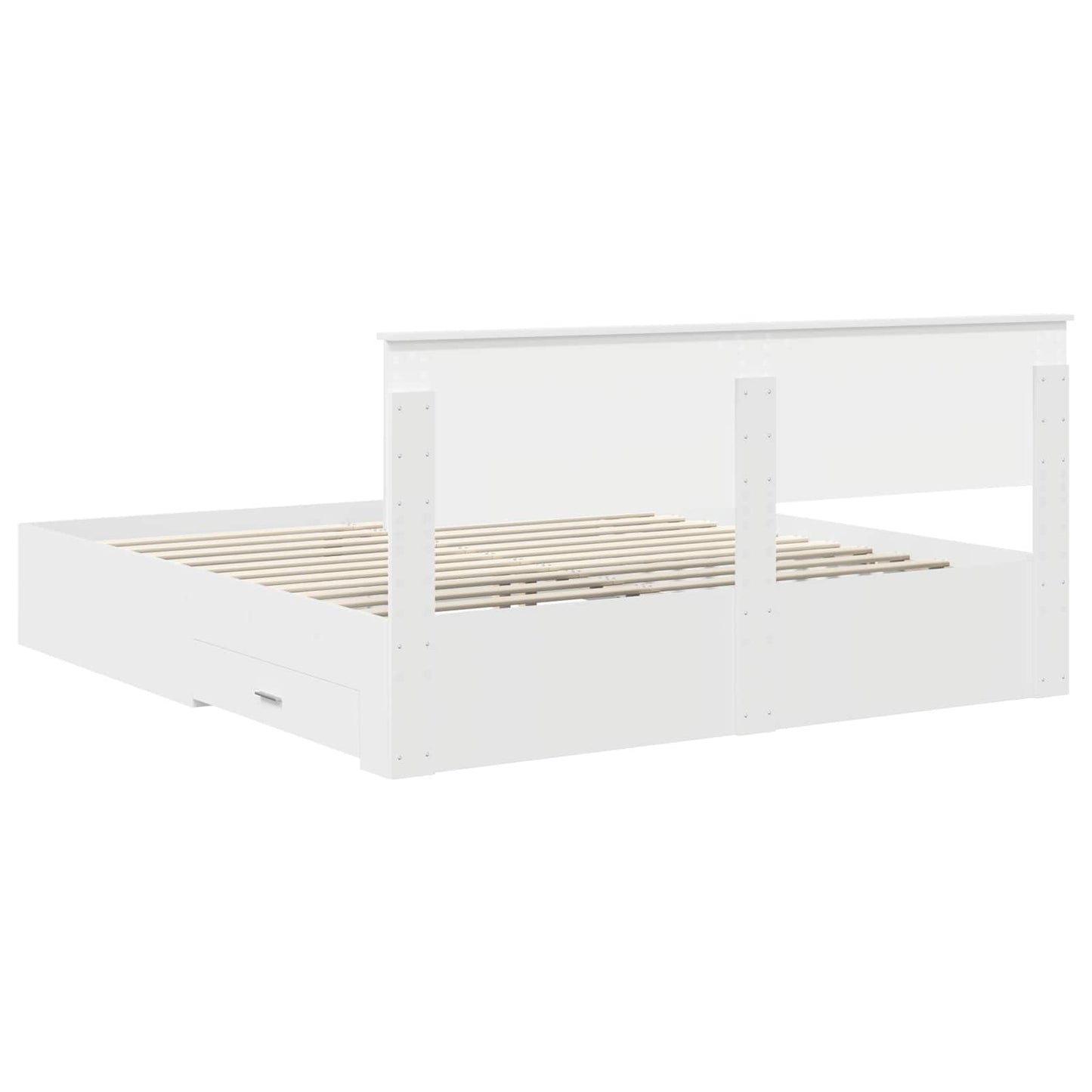 Bed Frame with Headboard White 180 x 200 cm Engineered Wood