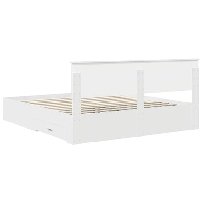 Bed Frame with Headboard White 180 x 200 cm Engineered Wood