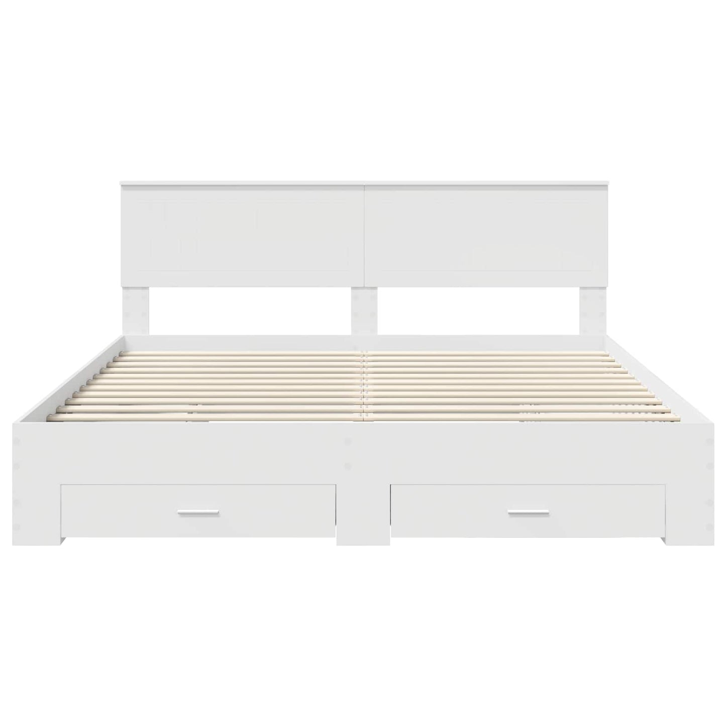 Bed Frame with Headboard White 180 x 200 cm Engineered Wood