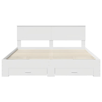 Bed Frame with Headboard White 180 x 200 cm Engineered Wood