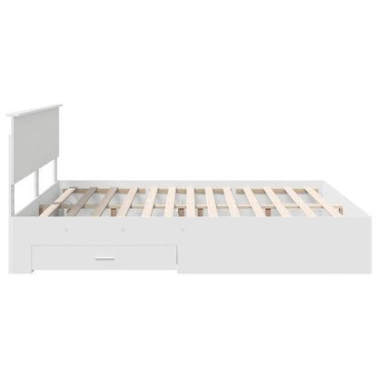 Bed Frame with Headboard White 180 x 200 cm Engineered Wood