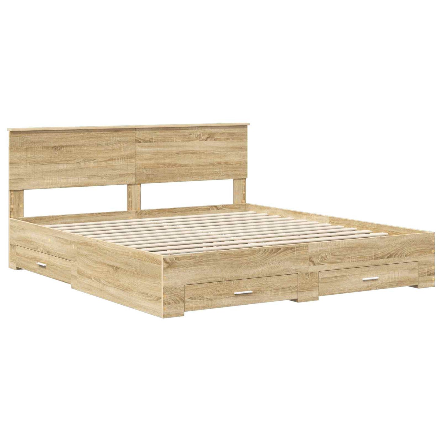 Bed Frame with Drawer Sonoma Oak 180 x 200 cm Engineered Wood