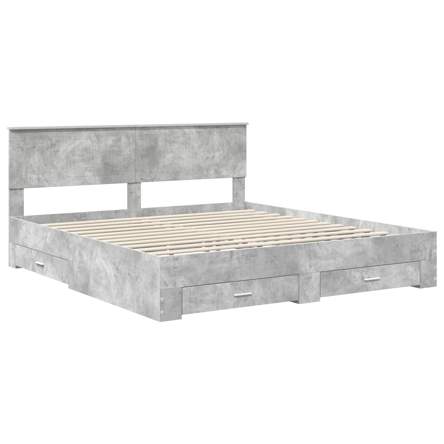 Bed Frame Concrete Grey 180 x 200 cm Engineered Wood