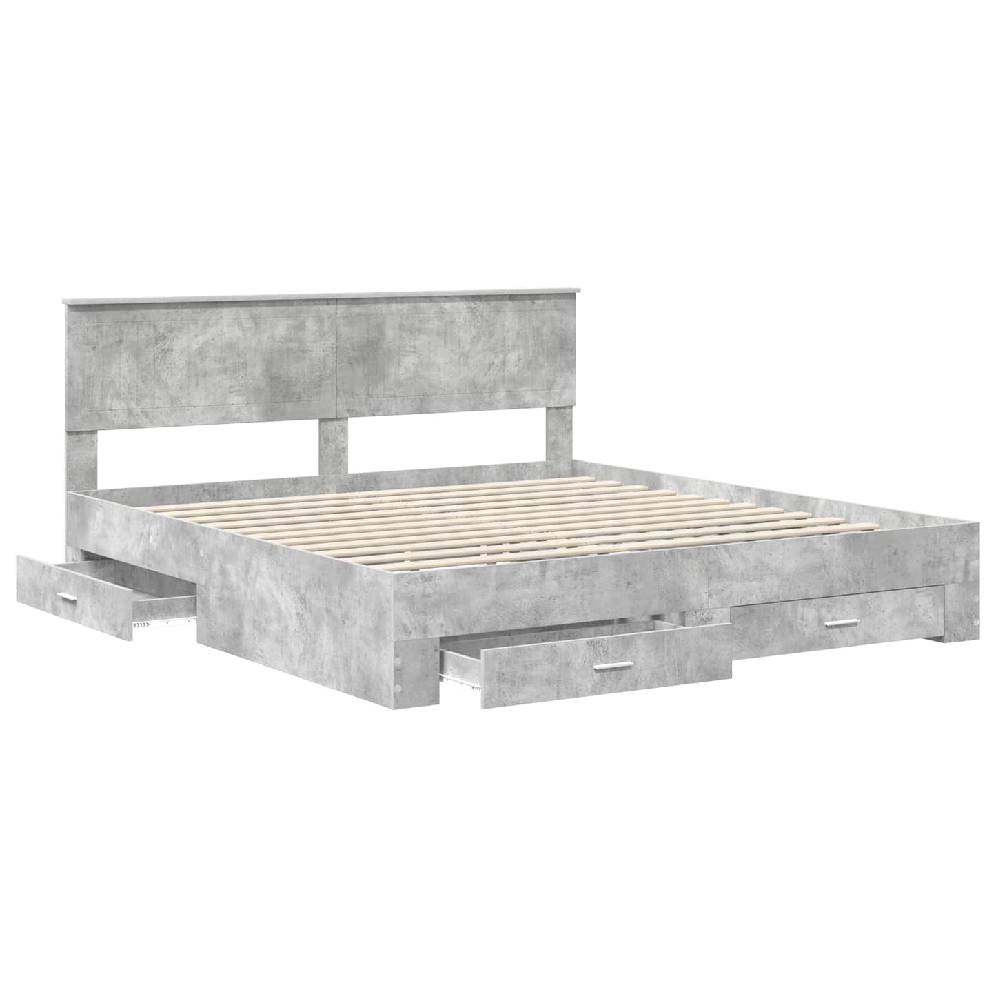 Bed Frame Concrete Grey 180 x 200 cm Engineered Wood