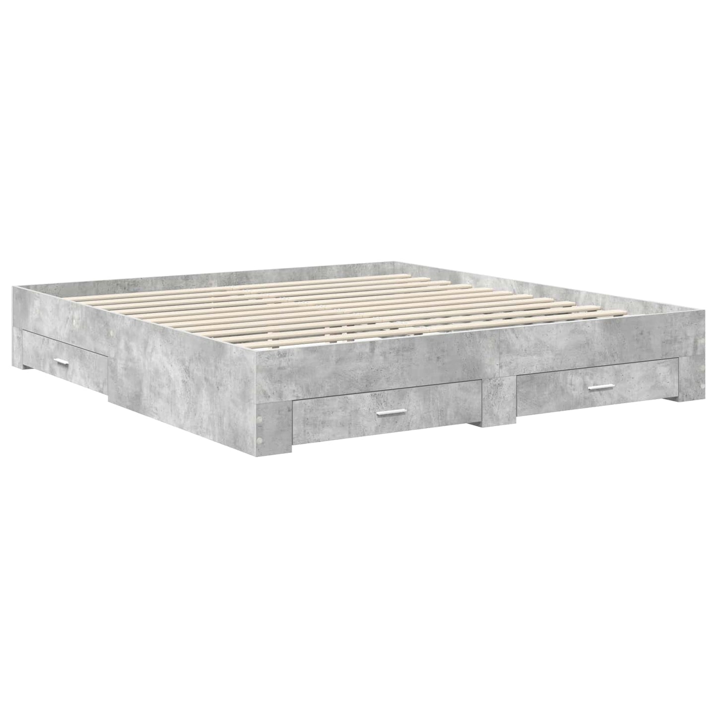Bed Frame Concrete Grey 180 x 200 cm Engineered Wood