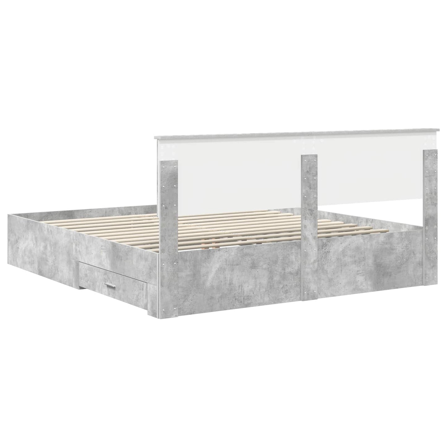 Bed Frame Concrete Grey 180 x 200 cm Engineered Wood