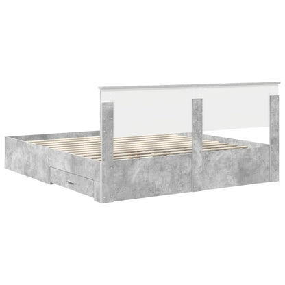 Bed Frame Concrete Grey 180 x 200 cm Engineered Wood
