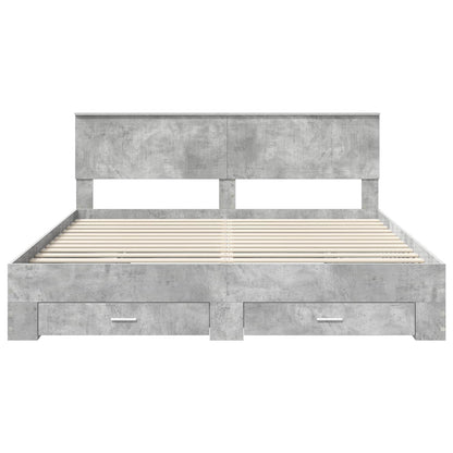Bed Frame Concrete Grey 180 x 200 cm Engineered Wood