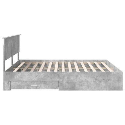 Bed Frame Concrete Grey 180 x 200 cm Engineered Wood