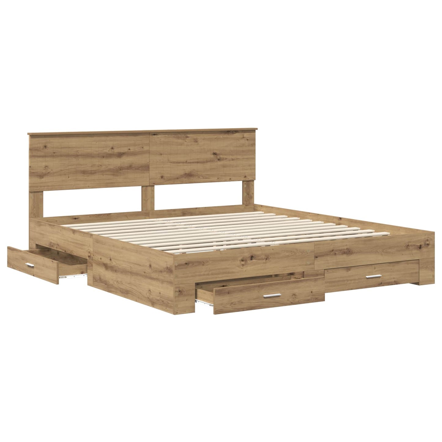 Bed Frame with Drawer Artisan Oak 180 x 200 cm Engineered Wood