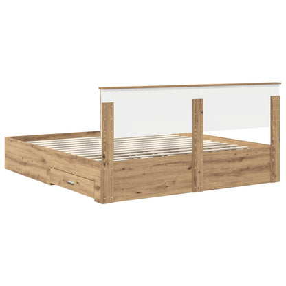 Bed Frame with Drawer Artisan Oak 180 x 200 cm Engineered Wood