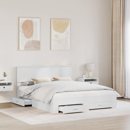 Bed Frame with Headboard White 160 x 200 cm Engineered Wood