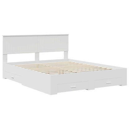 Bed Frame with Headboard White 160 x 200 cm Engineered Wood