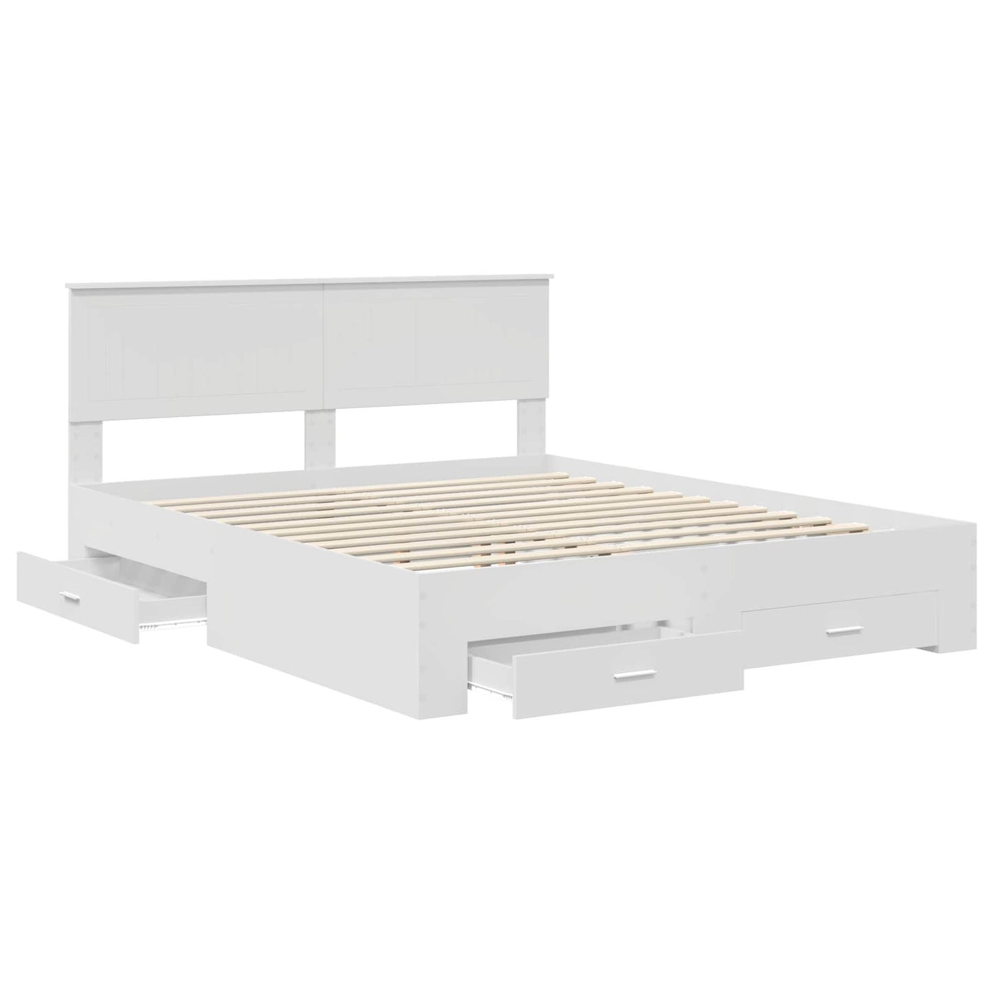 Bed Frame with Headboard White 160 x 200 cm Engineered Wood