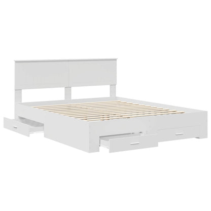 Bed Frame with Headboard White 160 x 200 cm Engineered Wood