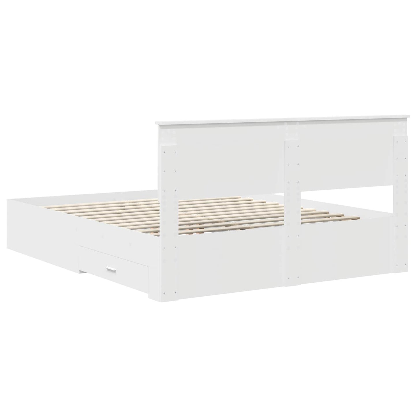 Bed Frame with Headboard White 160 x 200 cm Engineered Wood