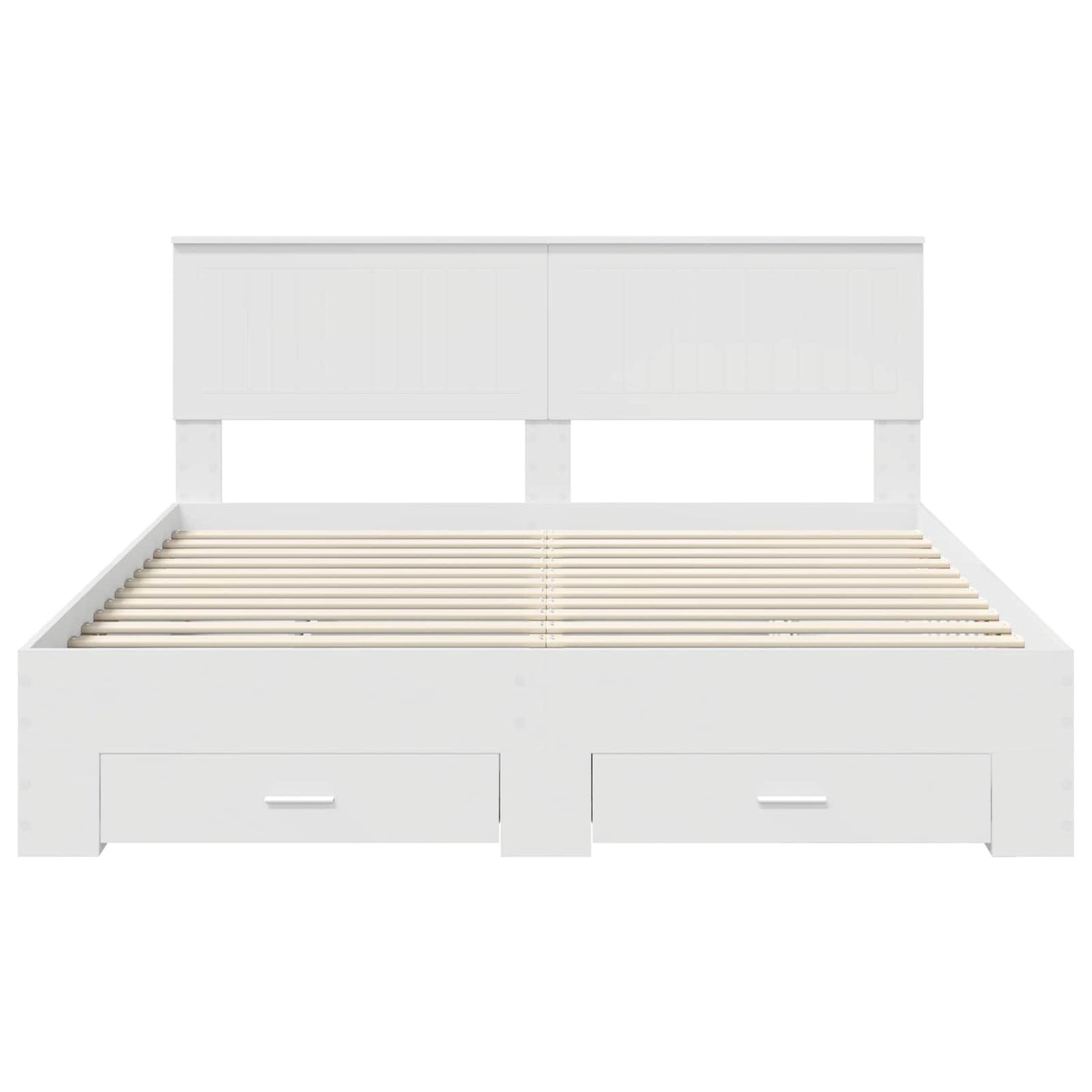 Bed Frame with Headboard White 160 x 200 cm Engineered Wood