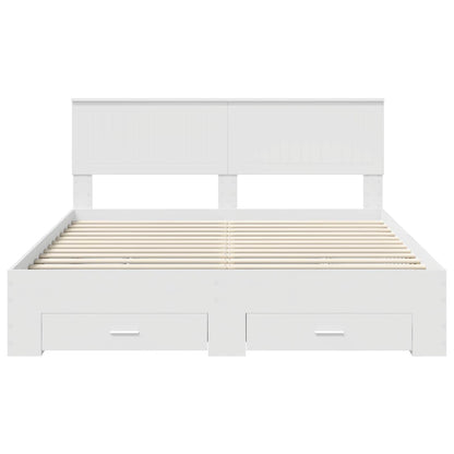 Bed Frame with Headboard White 160 x 200 cm Engineered Wood