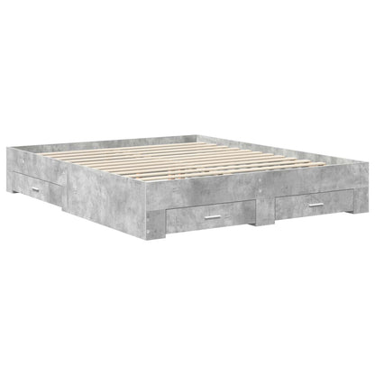 Bed Frame Concrete Grey 160 x 200 cm Engineered Wood