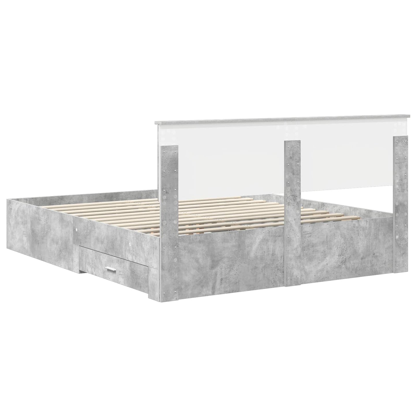Bed Frame Concrete Grey 160 x 200 cm Engineered Wood