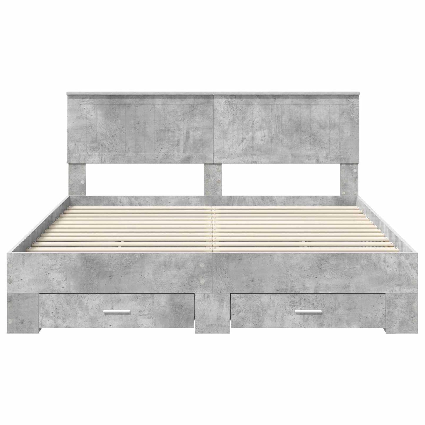 Bed Frame Concrete Grey 160 x 200 cm Engineered Wood